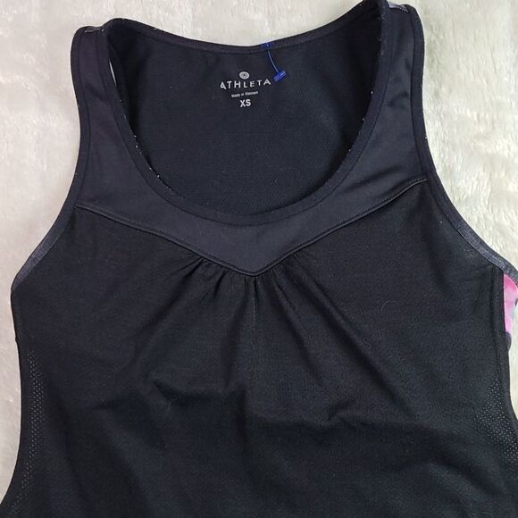 Athleta Freedom Supercharged Black Sport 2-in-1 Athletic Workout Tank Top XS 0/2 - Picture 6 of 8
